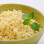 Perfectly cooked barley is served in a bowl.