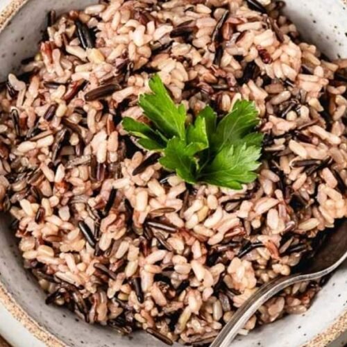 wild rice served in a plate